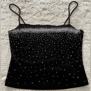 Vintage chocolate brown velvet velour tank top